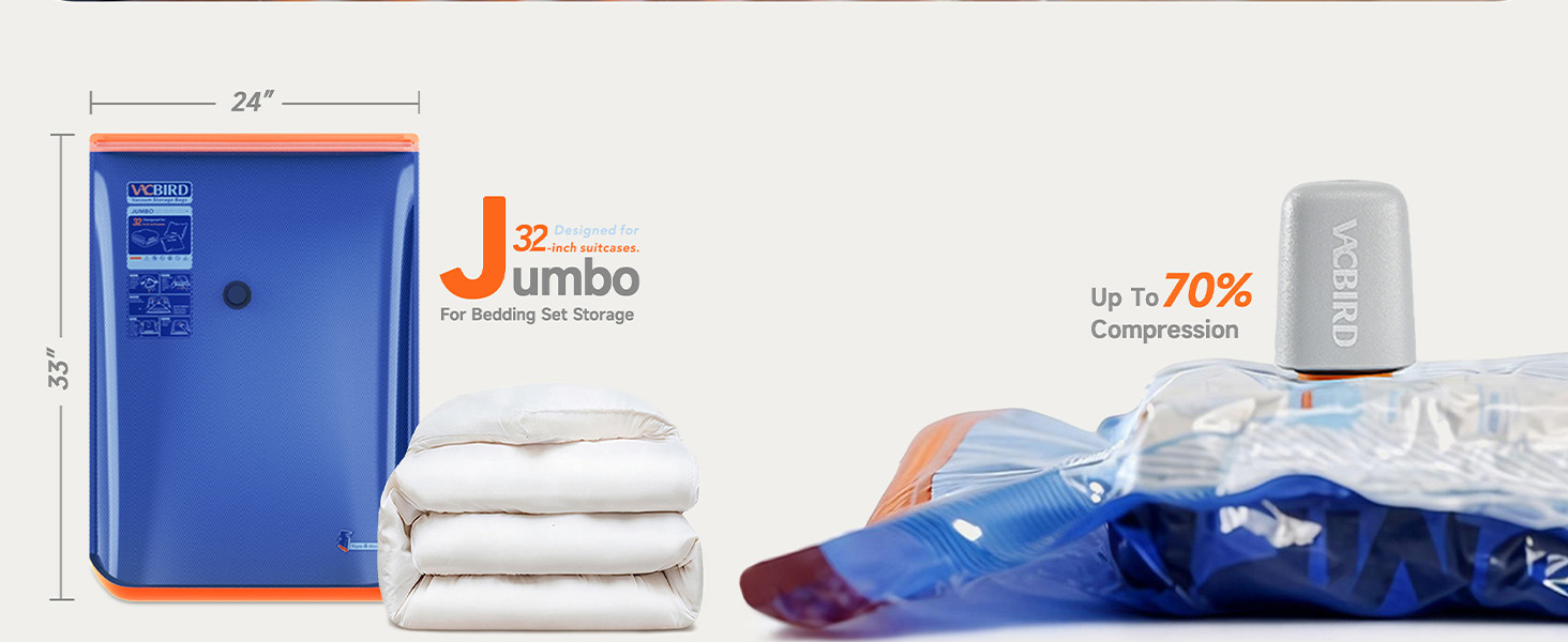 Vacuum Storage Bags with Rechargeable Cordless Pump