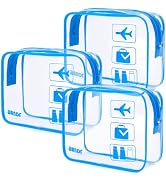 TSA Approved Clear Travel Toiletry Bag wih Zippers Carry-on Travel Accessories Quart Size Toiletr...