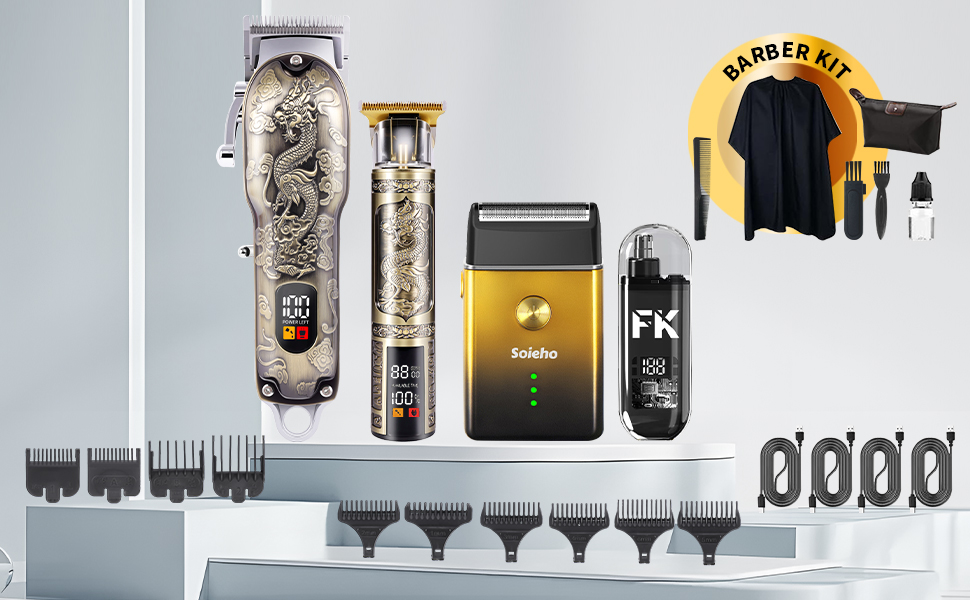 Professional 4-in-1 hair clipper set