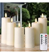 6pcs Flameless Candles with Remote Timers Outdoor Waterproof Battery Operated Candle Fake Electri...