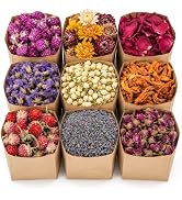 Sukh Dried Herbs Kit - Dried Botanicals Bulk,9 Bags Natural Dry Flowers and Herbs for Soap,Candle...