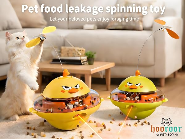 Pet food leakage spinning toy