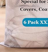 6 Pack XXL Mesh Laundry Bag for Washing Machine, 24x24 Inch Large Honeycomb Delicates Laundry Bag...