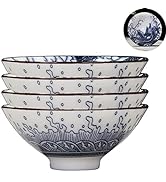 Dargon Teacup 4 Hat Cups 2.8oz Blue and White Porcelain Glazed Tea Cup Chinese Gongfu Tea Set