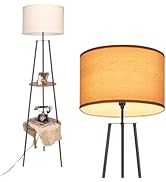 Floor Lamp with Shelves - Room Light by Hono Ding - Corner Storage Standing Bookshelf Lamp - Bedr...