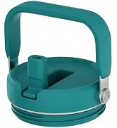 Cafezi Replacement Lid with Flip Straw and Top Handle, Screw On, Atrovirens | Fits Only Cafezi 30...