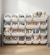 Humble Crew Toy Storage Organizer with 20 Removable Storage Bins for Kids Playroom, 4-Tier Toddle...