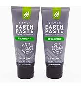 Redmond Earthpaste w/Silver – Natural Non-Fluoride Toothpaste, 4 Ounce Tube 2 Pack (Spearmint Cha...