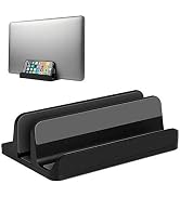 JARLINK 2-in-1 Design Vertical Laptop Stand Holder, Aluminum Laptop Stand for Desk with Adjustabl...