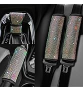 Valleycomfy Soft Velvet Seat Belt Shoulder Pads with Bling Rhinestones Car Bling Seat Belt Covers...