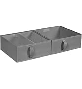 Univivi Fabric Storage Bins - 12 Inch Closet Organizer Bins with Cloth Handle Baskets, 2 Pack Fol...
