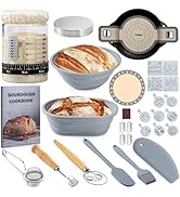 Sourdough Starter Kit, Sourdough Bread Baking Supplies, 40oz Sourdough Starter Jar, Silicone Bann...
