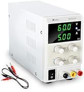 60V 5A DC Power Supply Variable Bench Power Supply with Alligator Clips for Repair, Lab, DIY Elec...