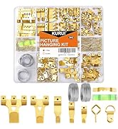 KURUI 303Pcs Picture Hanging Kit, Picture Hangers Assorted Kit With Heavy Duty Wall Hooks, Sawtoo...