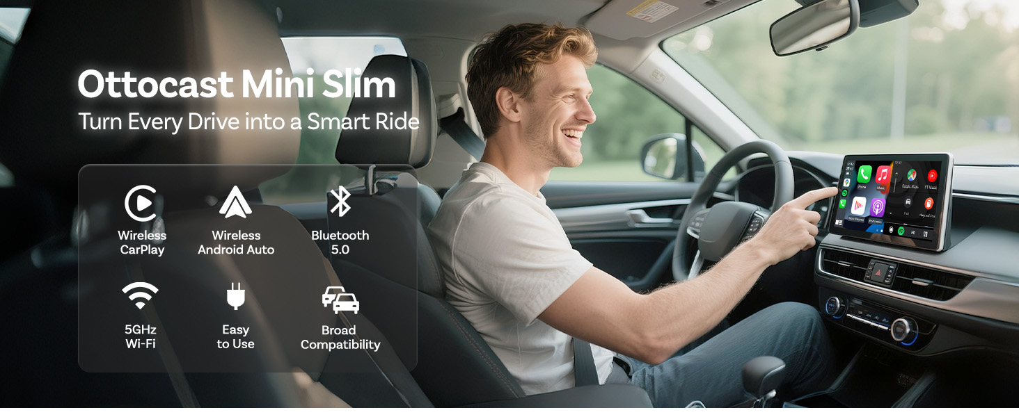 Wireless Car Play for iPhone and Android Phones