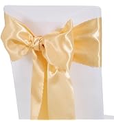 Pack of 100 Champagne Satin Chair Sashes Bows Ties Upgraded 7 X 108 Inch Chairs Ribbons for Festi...