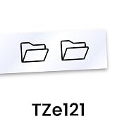 Brother Genuine P-touch TZe121 Label Tape in cardboard pack: Black on Clear 9mm