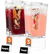 Lifewit 3 Gallon Drink Dispenser for Parties 2 Pcs, Large Plastic Beverage Container for Juice/Te...