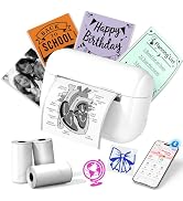Memoking Mini Sticker Printer - Portable Label Maker Machine Sticker Box Q02E Pocket Thermal Inkl...