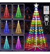 Ollny Christmas Tree Lights 6FT 170 LED, RGB 34 Modes Color Changing Outdoor String Light with Pl...