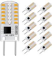 TAIYALOO G8 LED Bulb Dimmable 3W Equivalent to G8 Halogen Bulb 20W-25W, T4 JCD Type Bi-Pin G8 Bas...