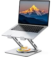 RIWUCT 360° Rotatable Laptop Stand for Desk Adjustable Height, Ergonomic Laptop Riser Holder with...