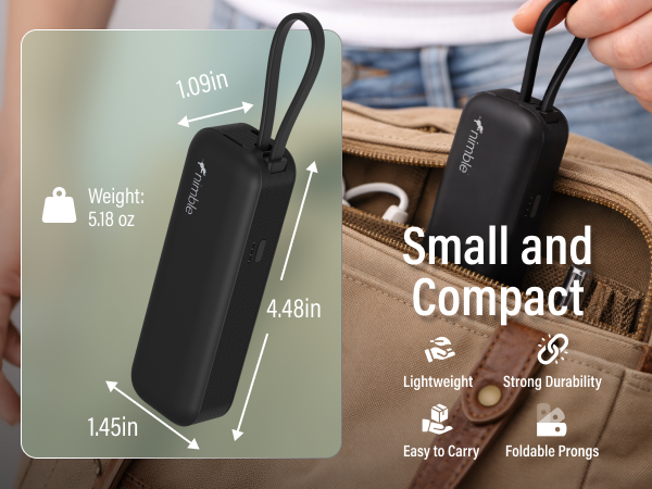 Integrated USB-C cable pulls out