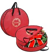 BALEINE 2 Pack Wreath Storage Container, Christmas Wreath Storage Bag with Reinforced Handle for ...