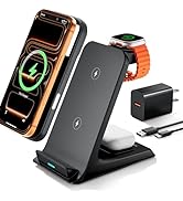 Eazpower Wireless Charger for Thick Cases of 10MM/Otterbox/Heavy Duty, 3 in 1 Charging Dock for i...