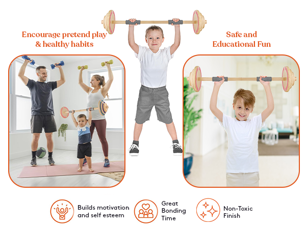 Wooden Play Workout Weights