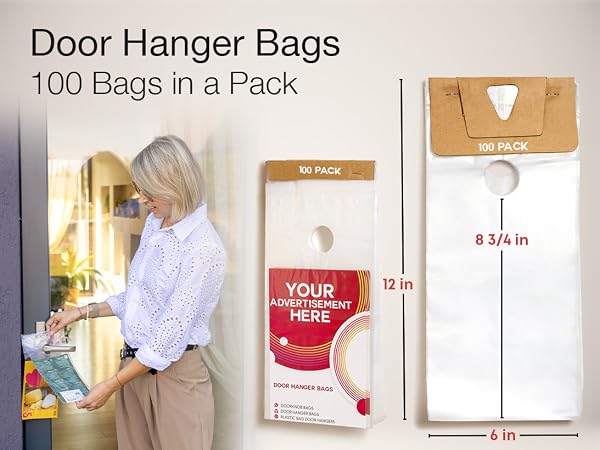door hanger bags plastic clear real estate outdoor flyer holder for agents