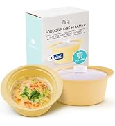 FIRGI 27oz Platinum Silicone Microwave Steamer Pot with Handle & Lid - Korean 100% Food-Grade Ste...