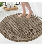 Smiry Bathroom Rugs Mat Round 24x24, Soft Absorbent Chenille Bath Rugs, Non Slip Rubber Backing M...