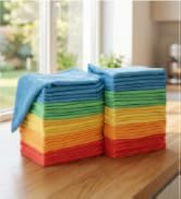 S&T INC. Microfiber Cleaning Cloth, 150 Pack, 11.5" x 11.5" | Bulk Cleaning Cloth for Home and Ca...