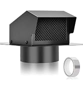Trivd Frol 6 Inch Roof Vent Cap, Heavy Duty Galvanized Steel Removable Roof Exhaust Vents for Hou...