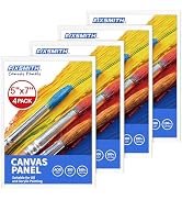 FIXSMITH Canvas Boards for Painting 5x7 Inch, Super Value 4 Pack Paint Canvases, White Blank Canv...