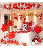 Valentines Day Balloons Decorations I Love You Balloons and Heart Balloons Kit with 1000Pcs Red S...
