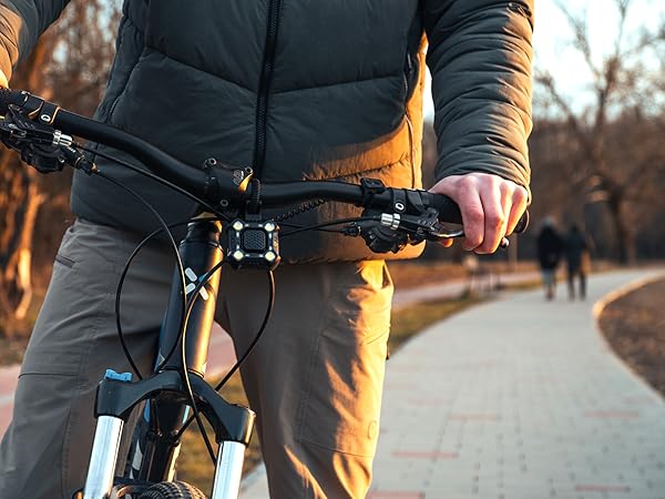 Rechargeable waterproof bike horn and light set for night riding and commuter cyclists