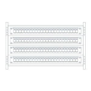 24-Port Blank Keystone, 1U, Patch Panel, Cat5, Cat5e, Cat6, Cat6A, UTP, KP24