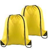 PLULON 2Pcs Drawstring Bags Bulk Yellow Drawstring Backpack String Backpack Cinch Sack Sport Gym ...
