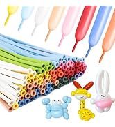 260 Balloons Rainbow, Balloons Assorted Colors 100PCS, Long Skinny Balloons Animal, Colorful Ball...
