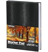 Halobios 120 lb/200 GSM Sketchbook Marker Pad, 8.3”x11.7”Portable A4 Art Sketch Book, 80 Sheets/1...