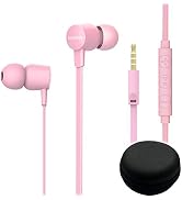 Joymiso Tangle Free Earbuds for Kids Women Small Ears with Case, Comfortable Lightweight in Ear H...