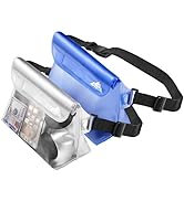 HEETA 2-Pack Waterproof Pouch with Waist Strap, Screen Touchable Dry Bag with Adjustable Belt for...