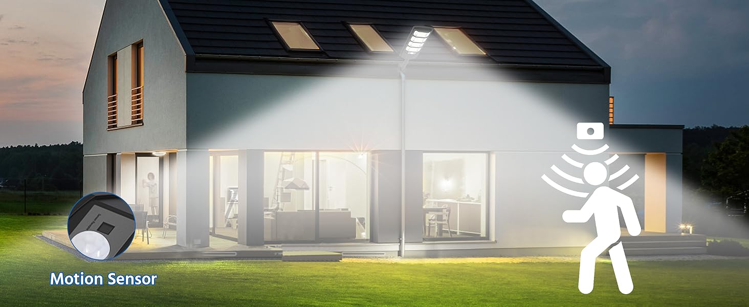 Solar street lights dark to dawn outdoor waterproof