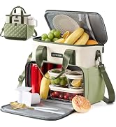 LOVEVOOK Insulated Lunch Bag for Women Men, Large Double Deck Lunch Box | 15L Lunch Tote with Cup...