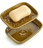 Miamolo 2 Layer Soap Dishes for Shower with Drainage, Large Bar Soap Holder for Bathroom Kitchen ...