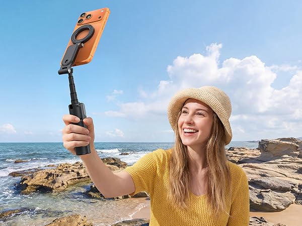 phone camera grip handle smartphone mobile selfie stick tripod for iphone 16 17 pro max