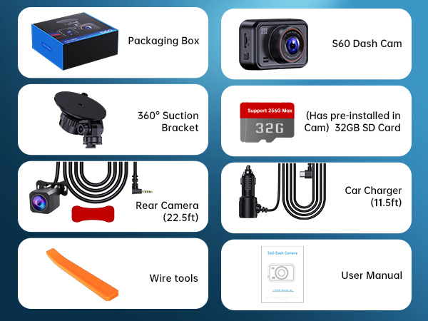 hidden dash cam front and rear
