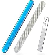Diamond Nail File with Crystal Nail Shiner Set, Stainless Steel Nail File with Nano Glass Buffer,...